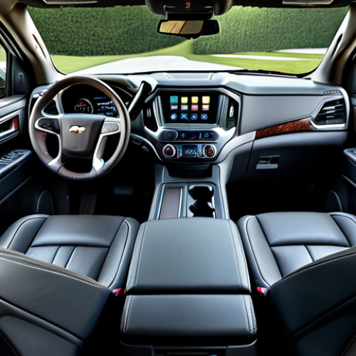 Home 1 쉐보레 타호의 내부 공간 - Here are three detailed image prompts for the Chevrolet Tahoe interior, focusing on different aspect...