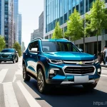 쉐보레 트레일블레이저 하이브리드 출시 일정 - **Prompt 1: Urban Elegance and Eco-Efficiency** A sleek, modern Chevrolet Trailblazer Hybrid, re...